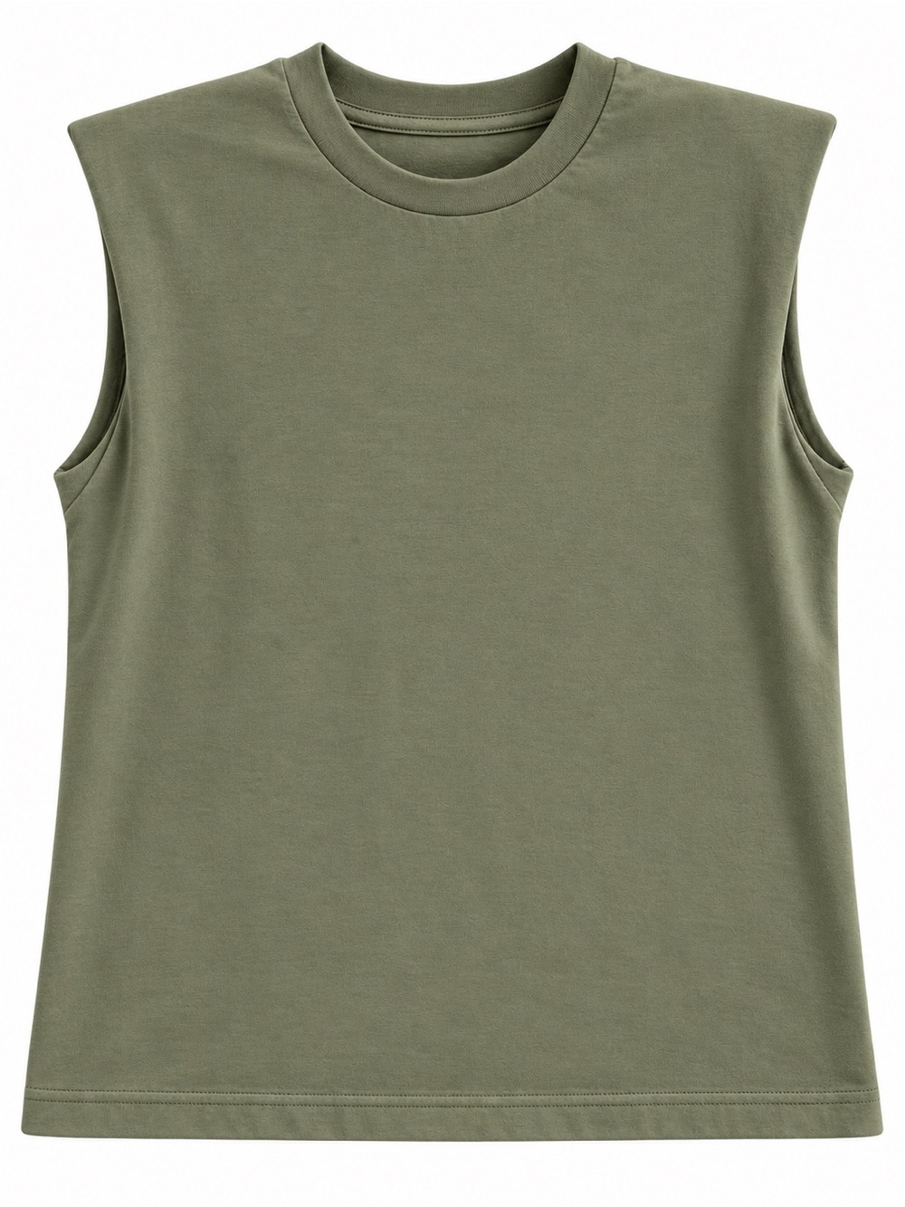 Bread & Boxers Heavy Tank Women’s Small Olive Green Padded Shoulder 100% Cotton